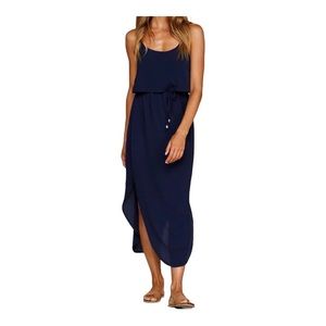 Women’s Navy  Adjustable Strappy Midi Dress Size Large